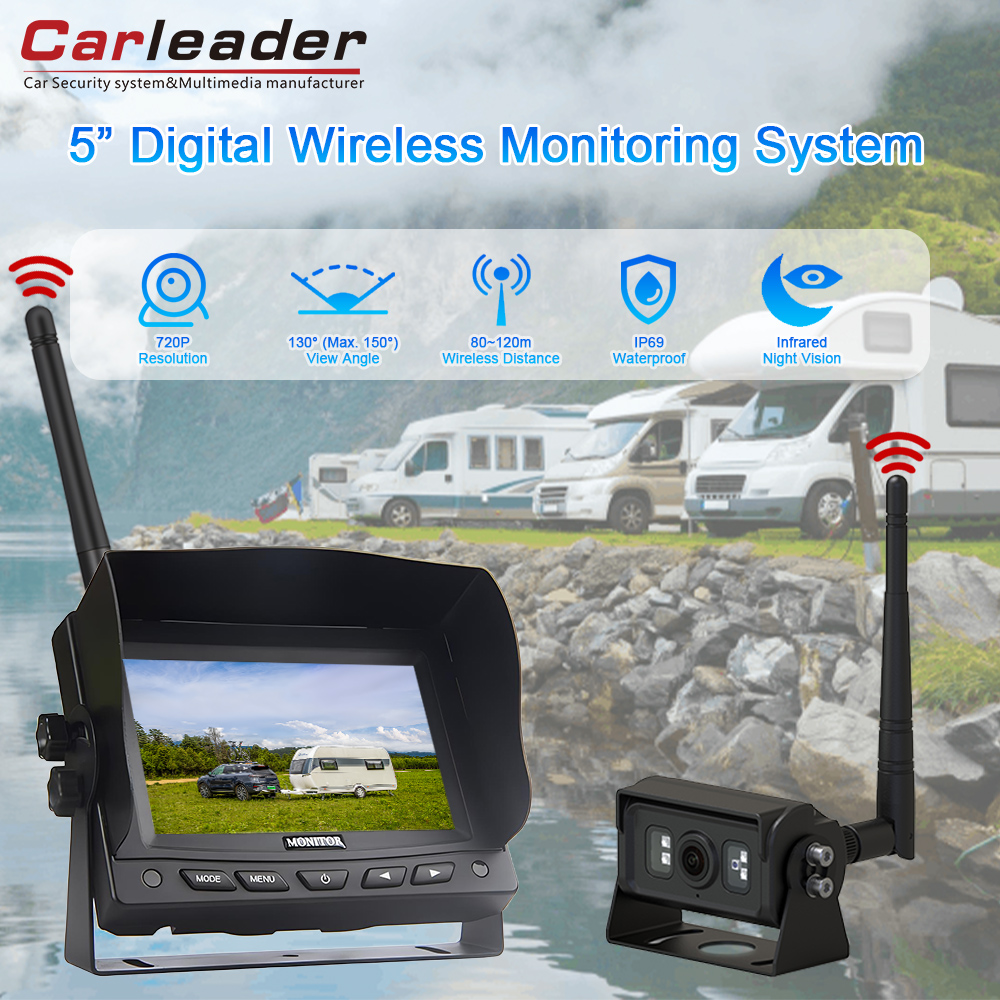 Uasghrádú go Monatóireacht Níos Cliste le Carleader 5-orlach 2.4G LCD Córas Ceamara Gan Sreang Digiteach TFT TFT