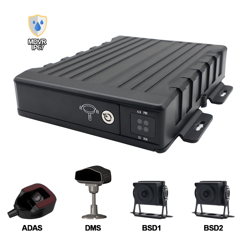4CH IP67 uiscedhíonach AI SD Tacaíocht DVR Soghluaiste ADAS+DMS+BSD