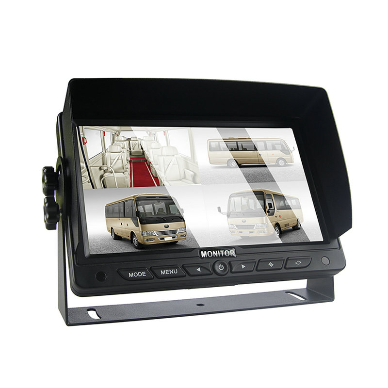 Monatóireacht a dhéanamh ar 7 Inch Truck Onboard HD Quad Split Monitor