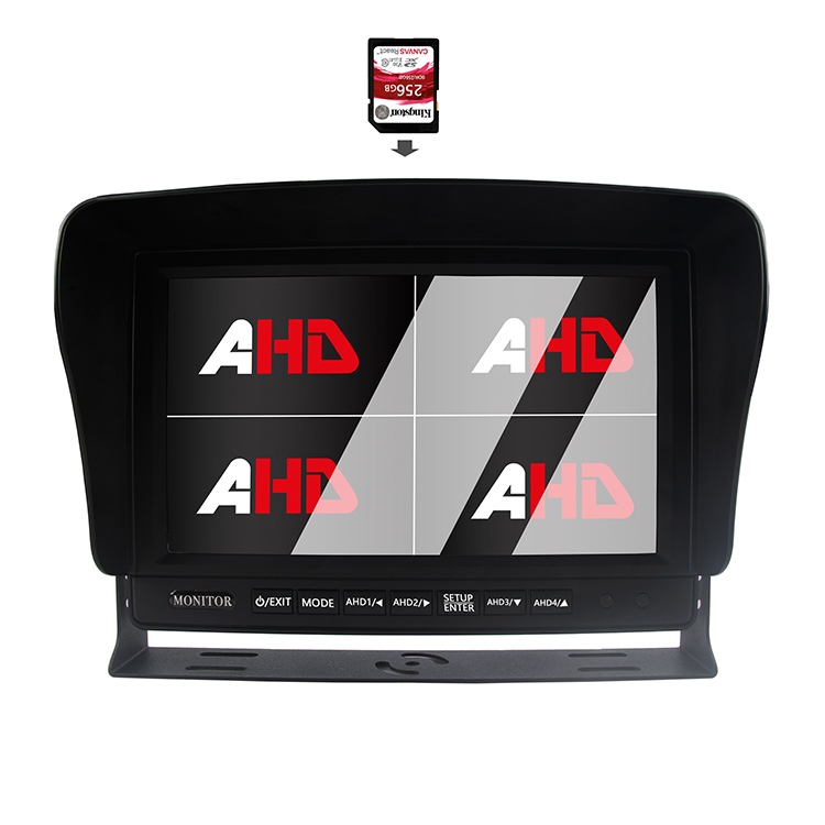 9 Inch Quad Display Truck Video Recording AHD Monitor